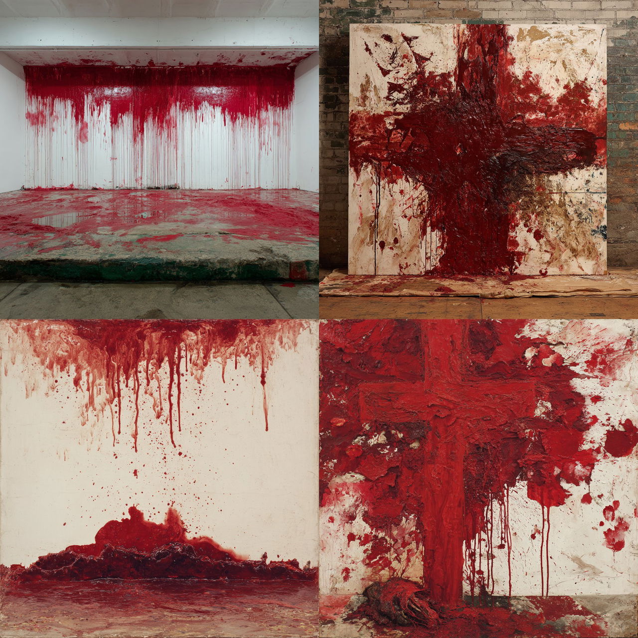 Hermann Nitsch style, Midjourney V7, render 1 of 4
