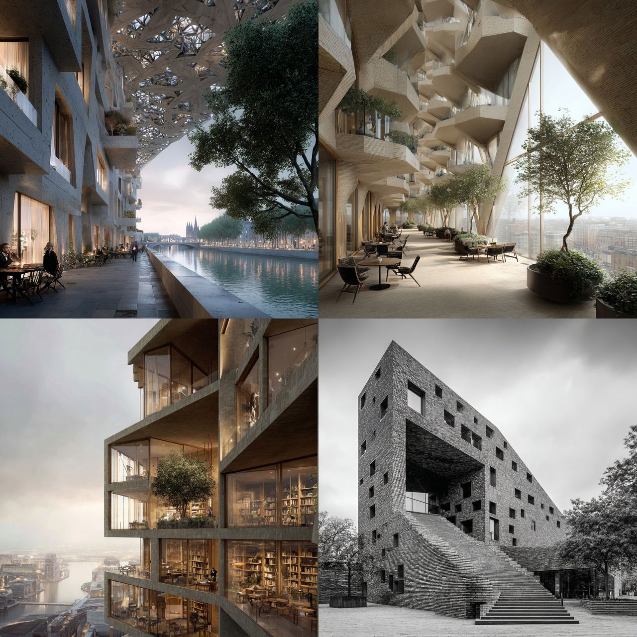 Herzog & de Meuron style, Midjourney V7, render 1 of 4