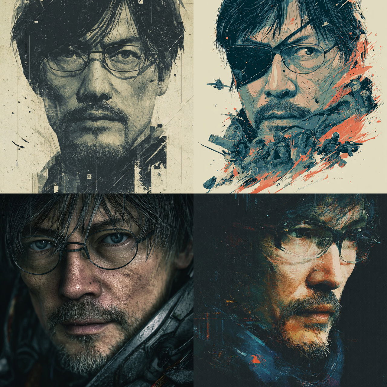 Hideo Kojima style, Midjourney V7, render 1 of 4