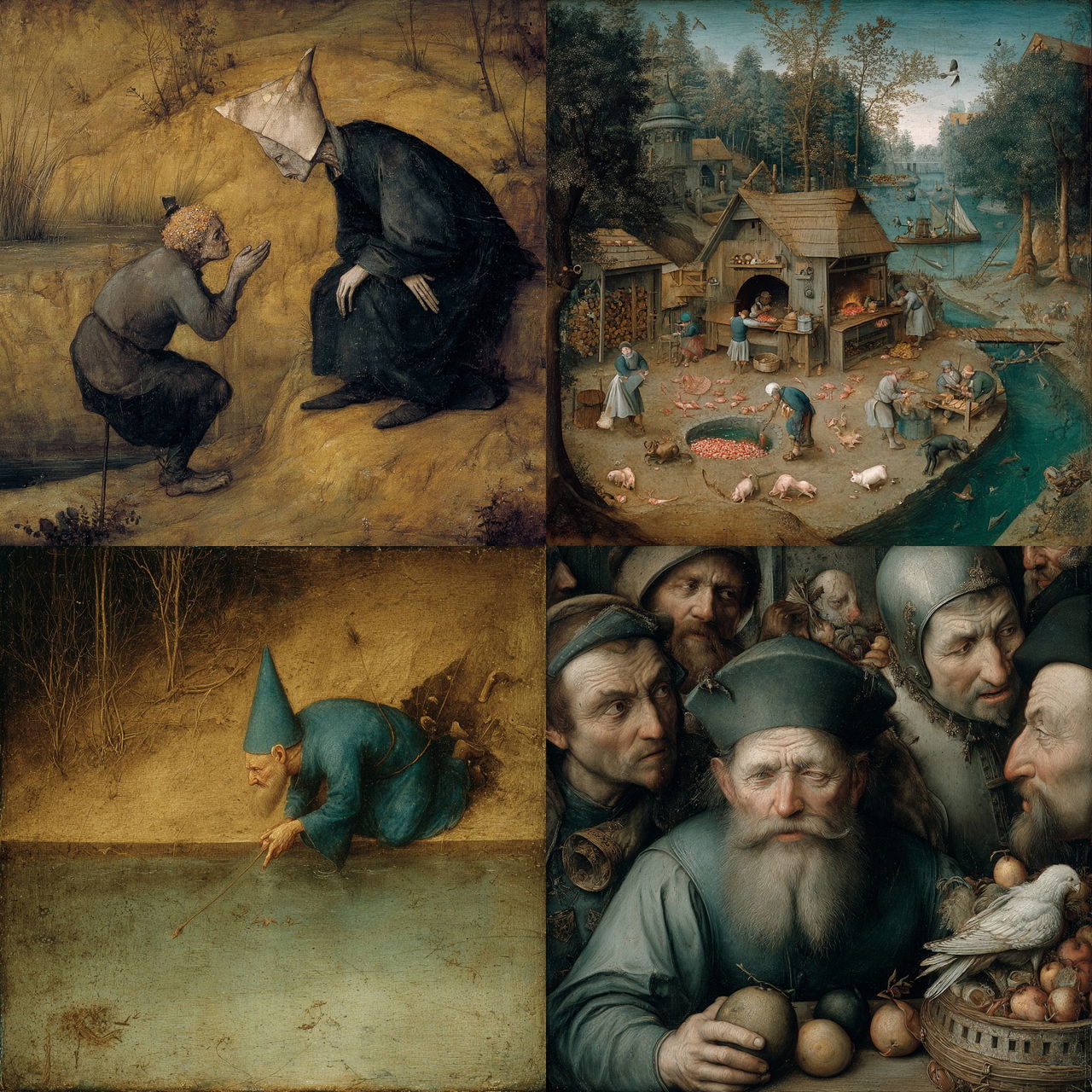 Hieronymus Bosch style, Midjourney V7, render 1 of 4
