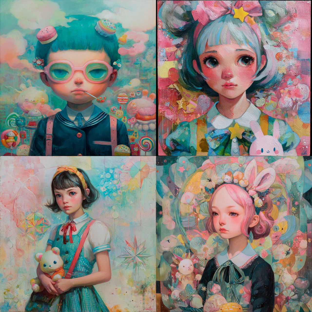 Hikari Shimoda style, Midjourney V7, render 1 of 4