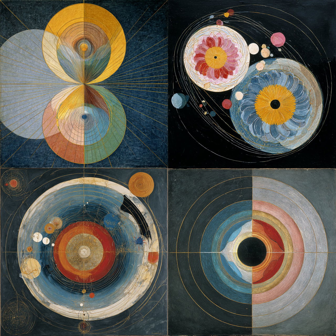 Hilma af Klint style, Midjourney V7, render 1 of 4