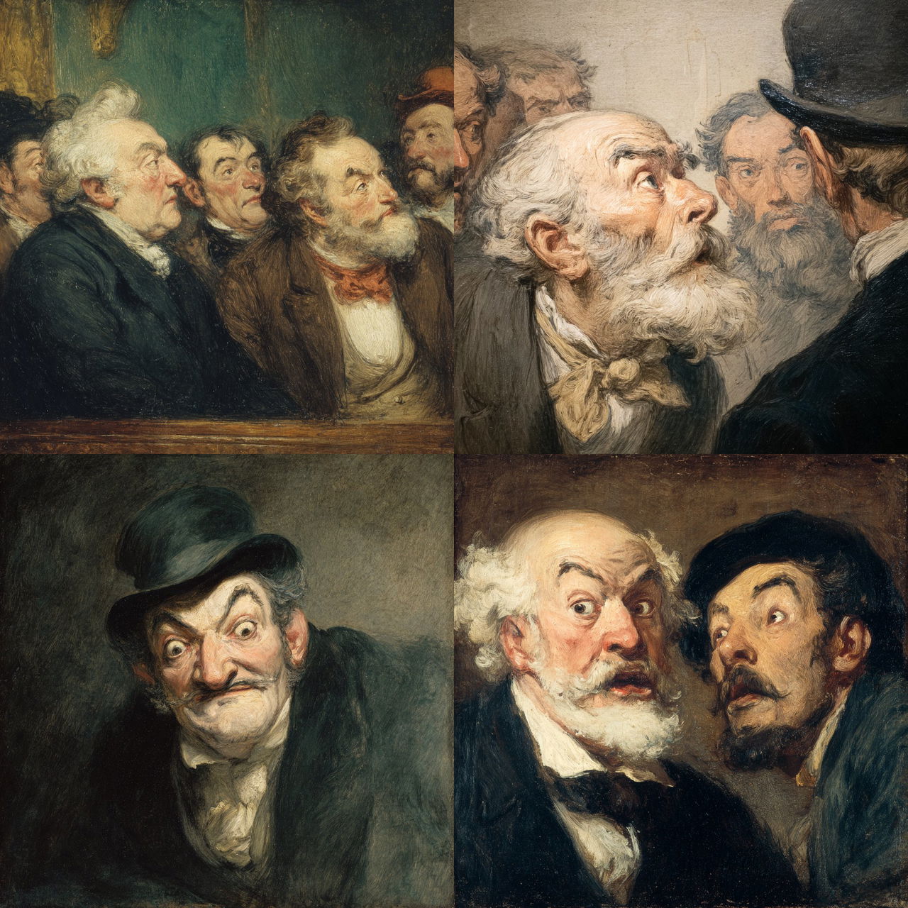 Honore Daumier style, Midjourney V7, render 1 of 4