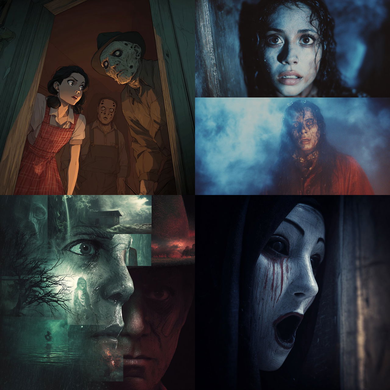 Horror movie style, Midjourney V7, render 1 of 4