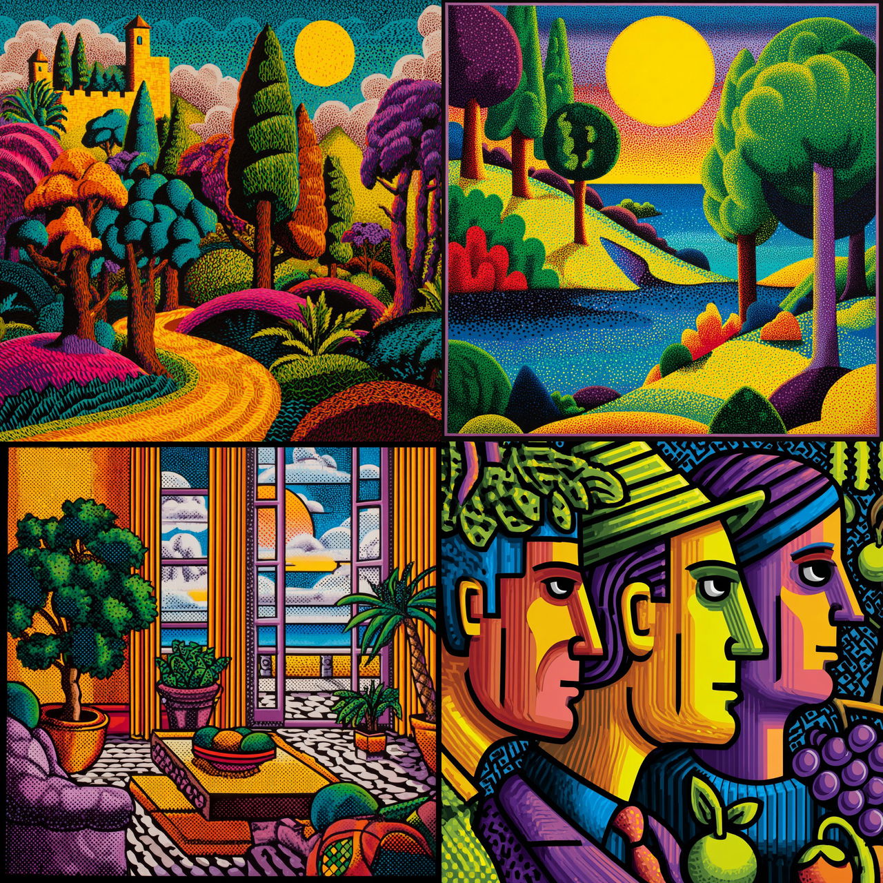 Howard Arkley style, Midjourney V7, render 1 of 4