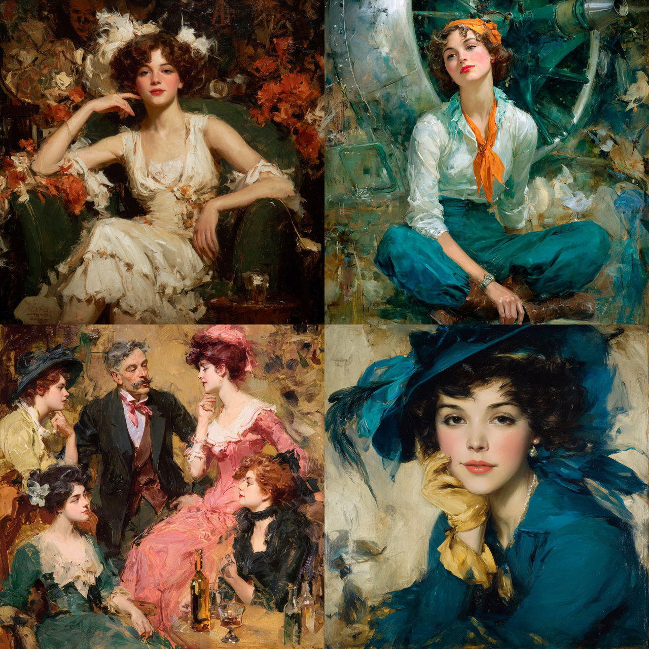 Howard Chandler Christy style, Midjourney V7, render 1 of 4