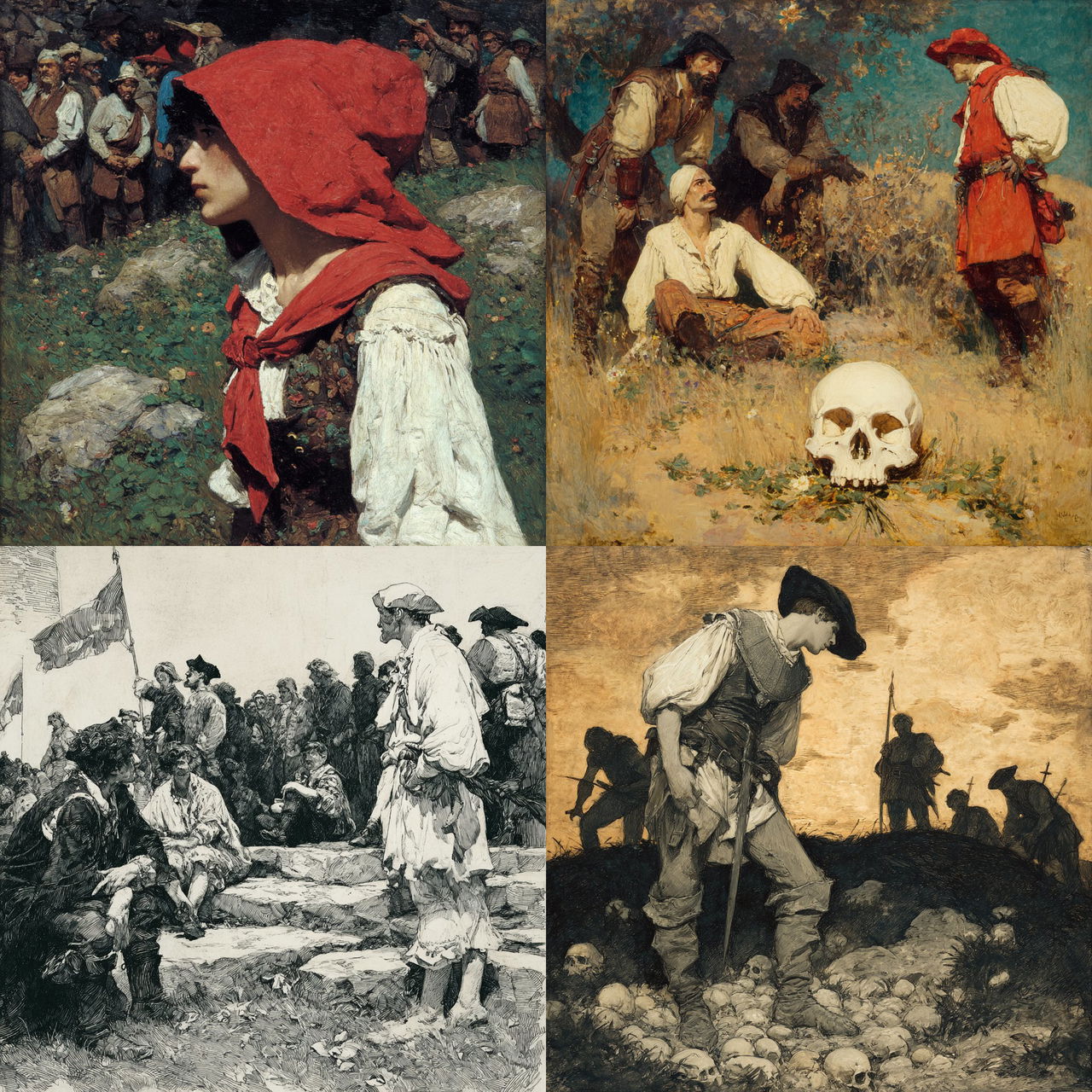 Howard Pyle style, Midjourney V7, render 1 of 4