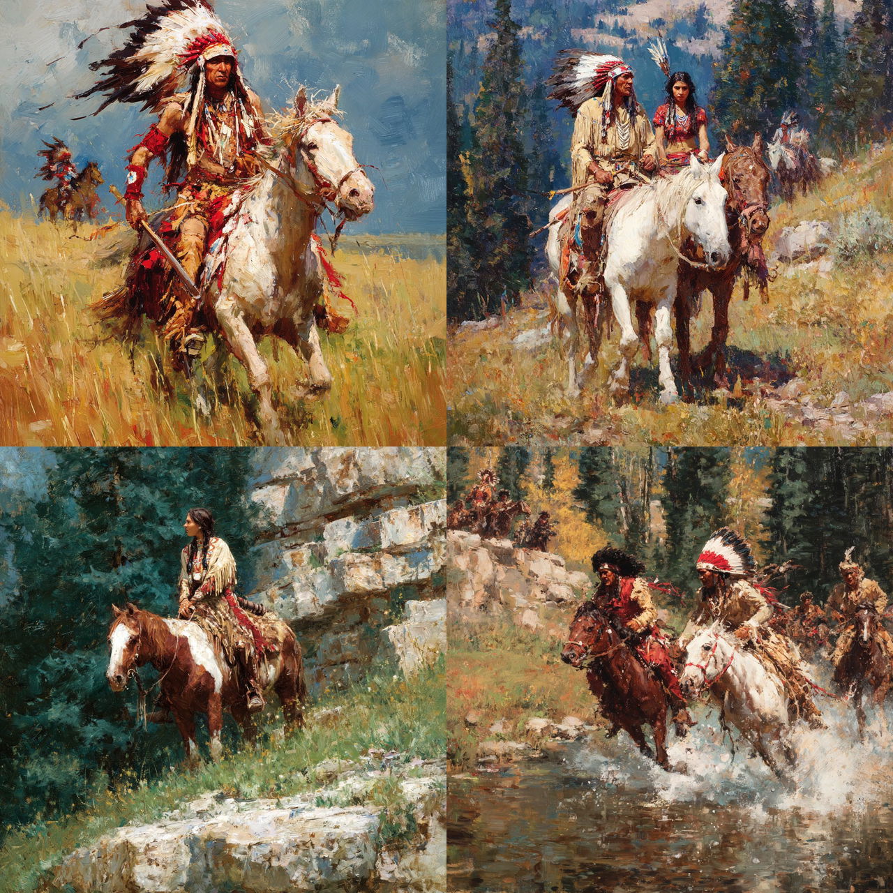 Howard Terpning style, Midjourney V7, render 1 of 4