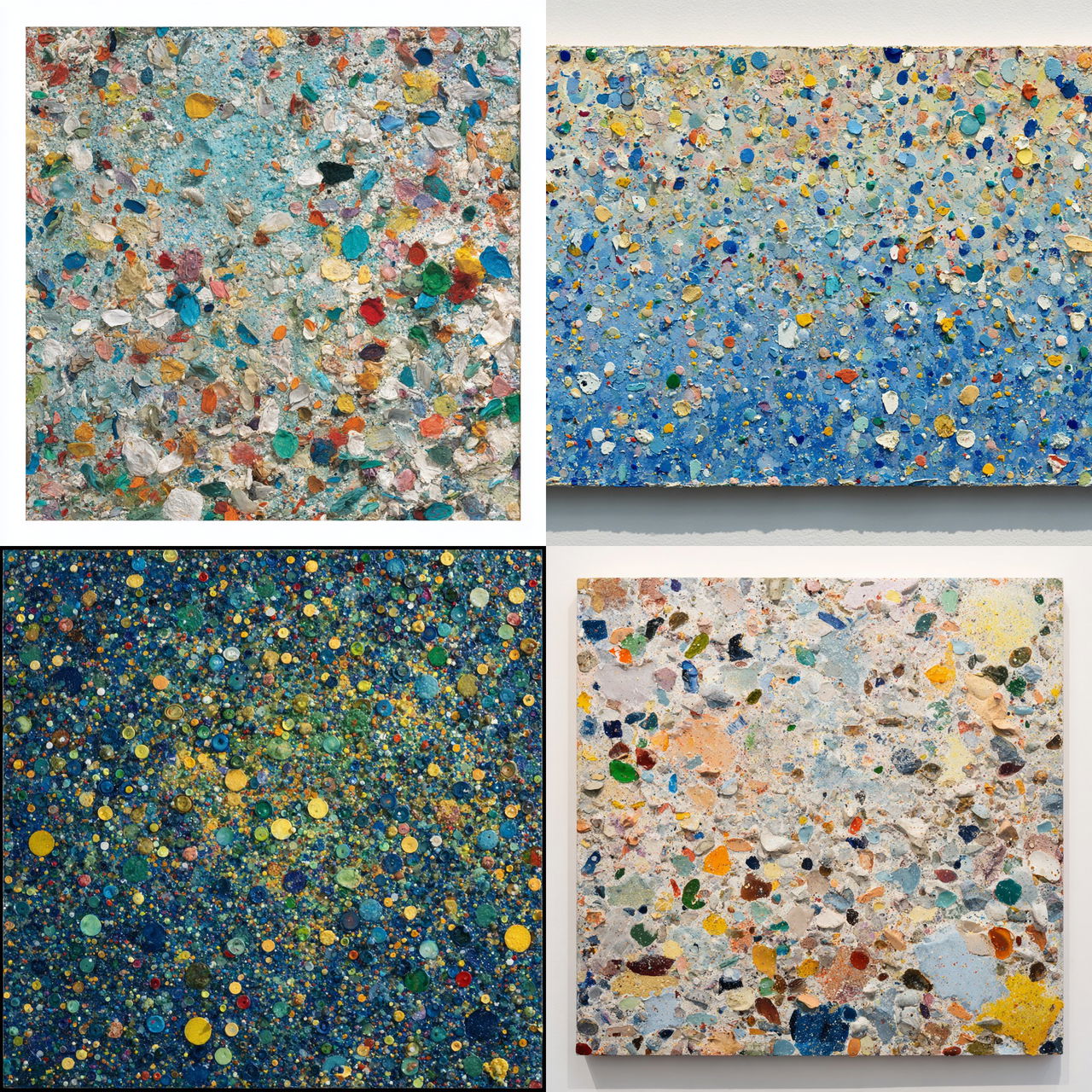 Howardena Pindell style, Midjourney V7, render 1 of 4