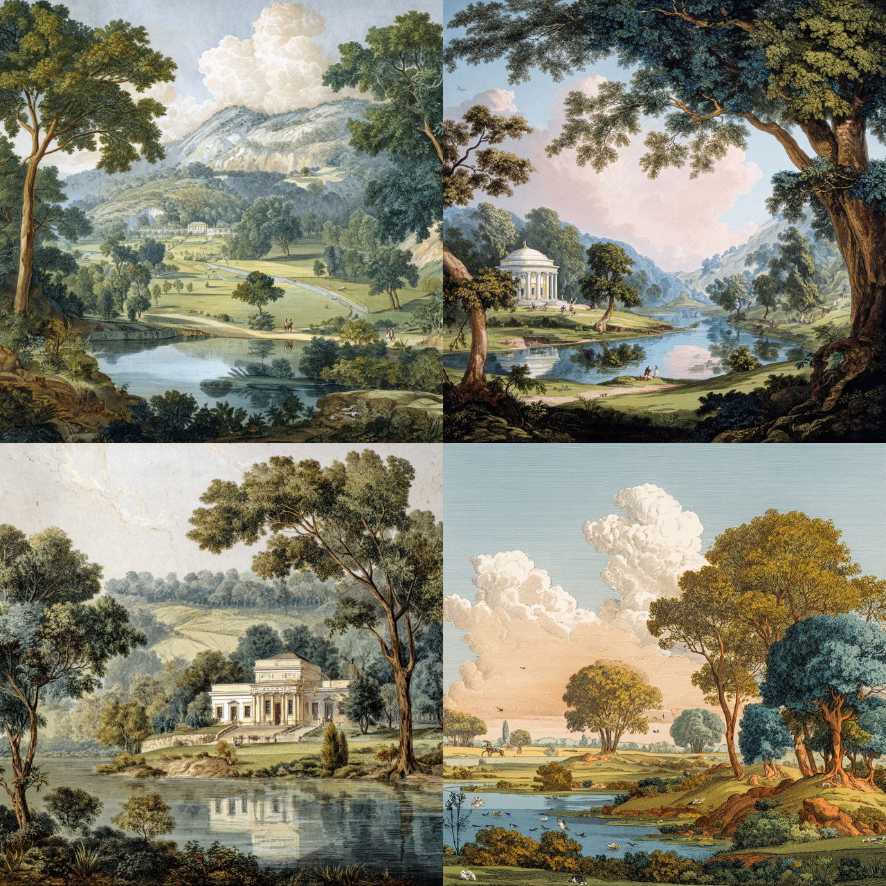 Humphry Repton style, Midjourney V7, render 1 of 4