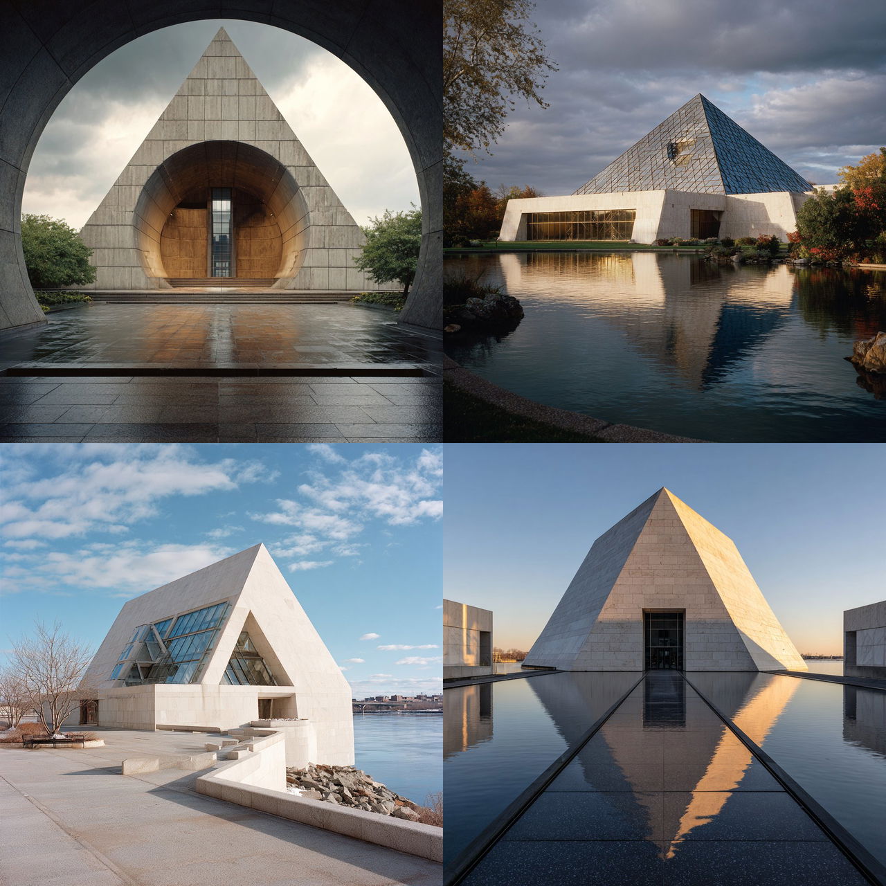 I. M. Pei style, Midjourney V7, render 1 of 4
