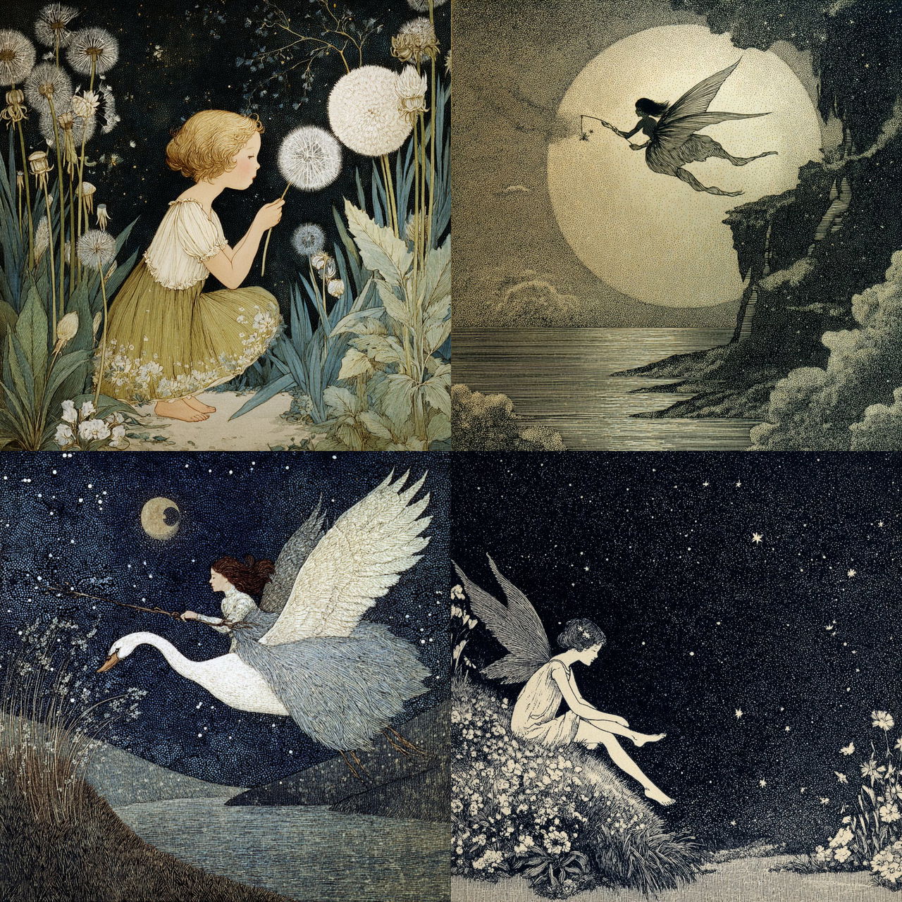 Ida Rentoul Outhwaite style, Midjourney V7, render 1 of 4
