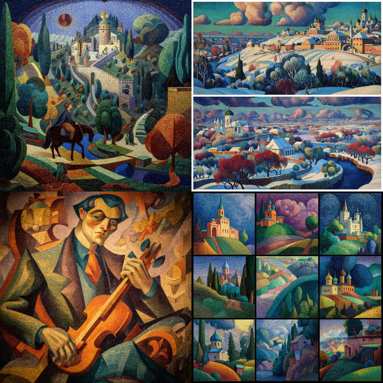 Ilya Mashkov style, Midjourney V7, render 1 of 4