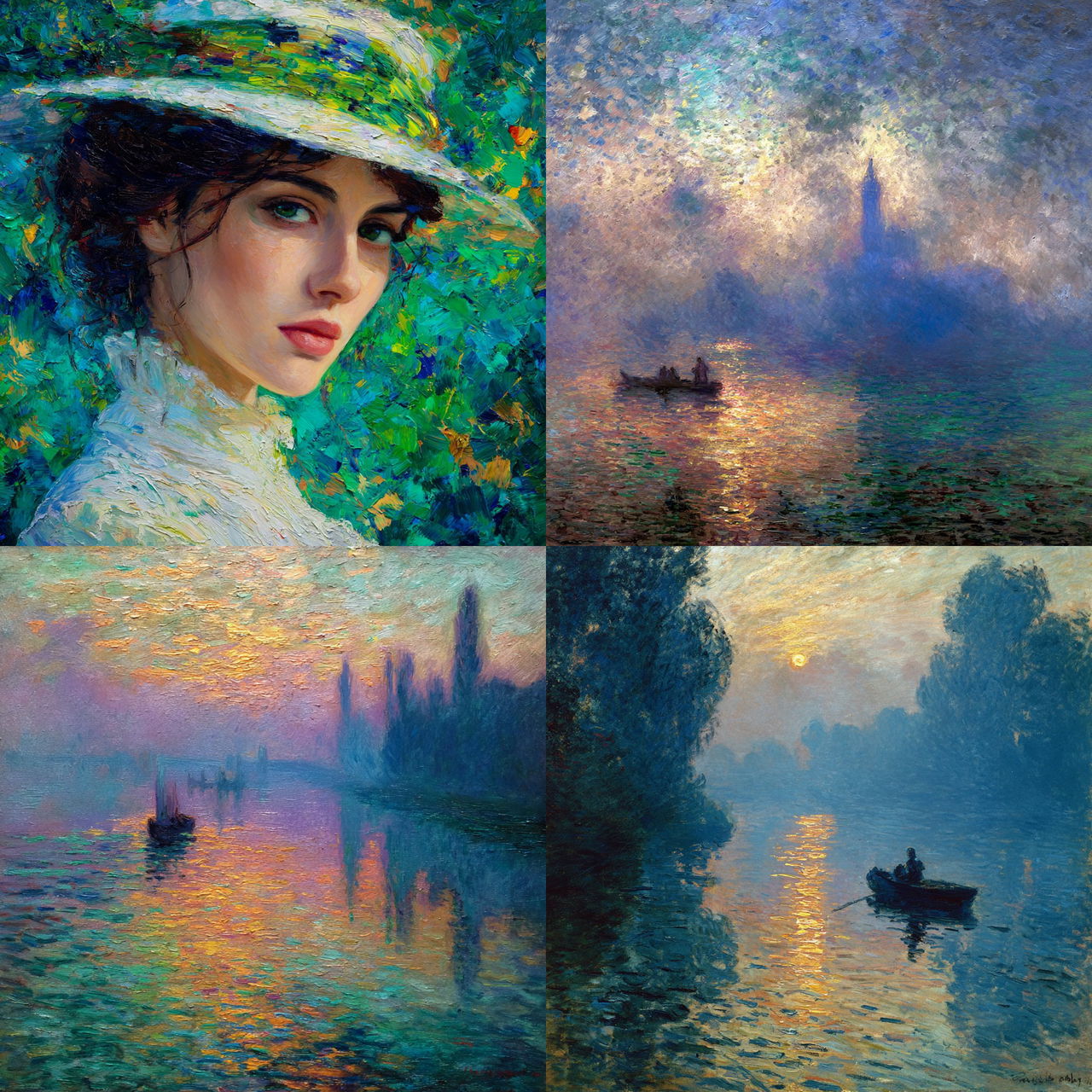 Impressionism style, Midjourney V7, render 1 of 4