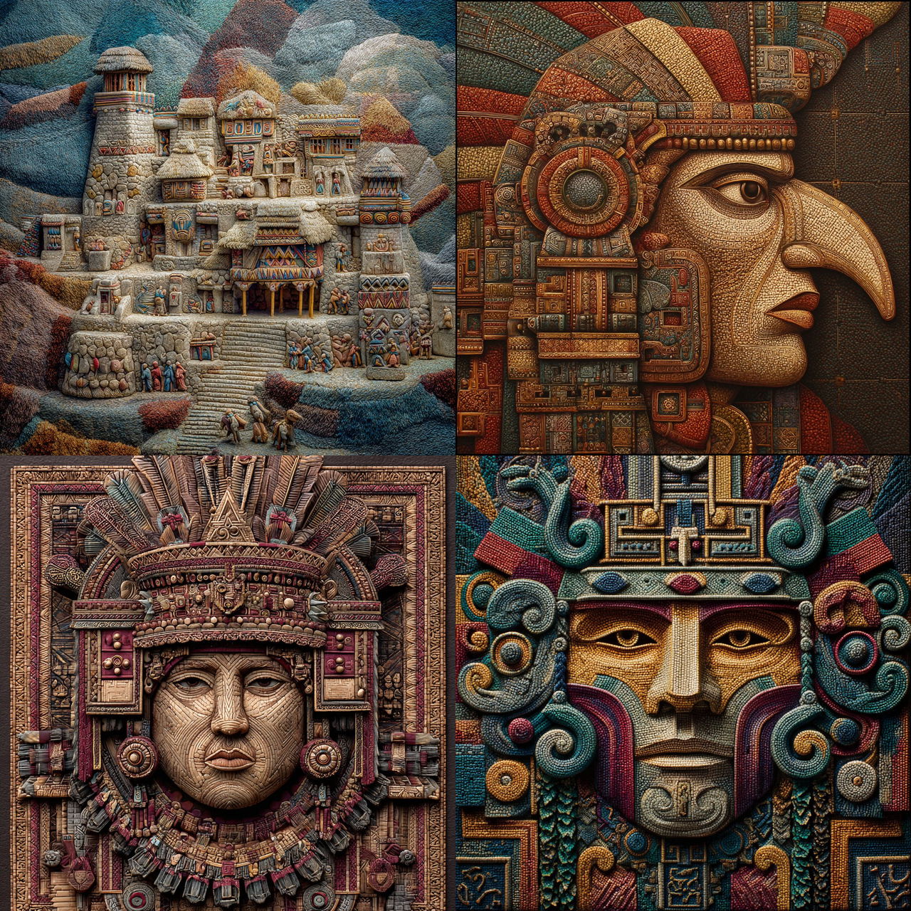 Inca art style, Midjourney V7, render 1 of 4