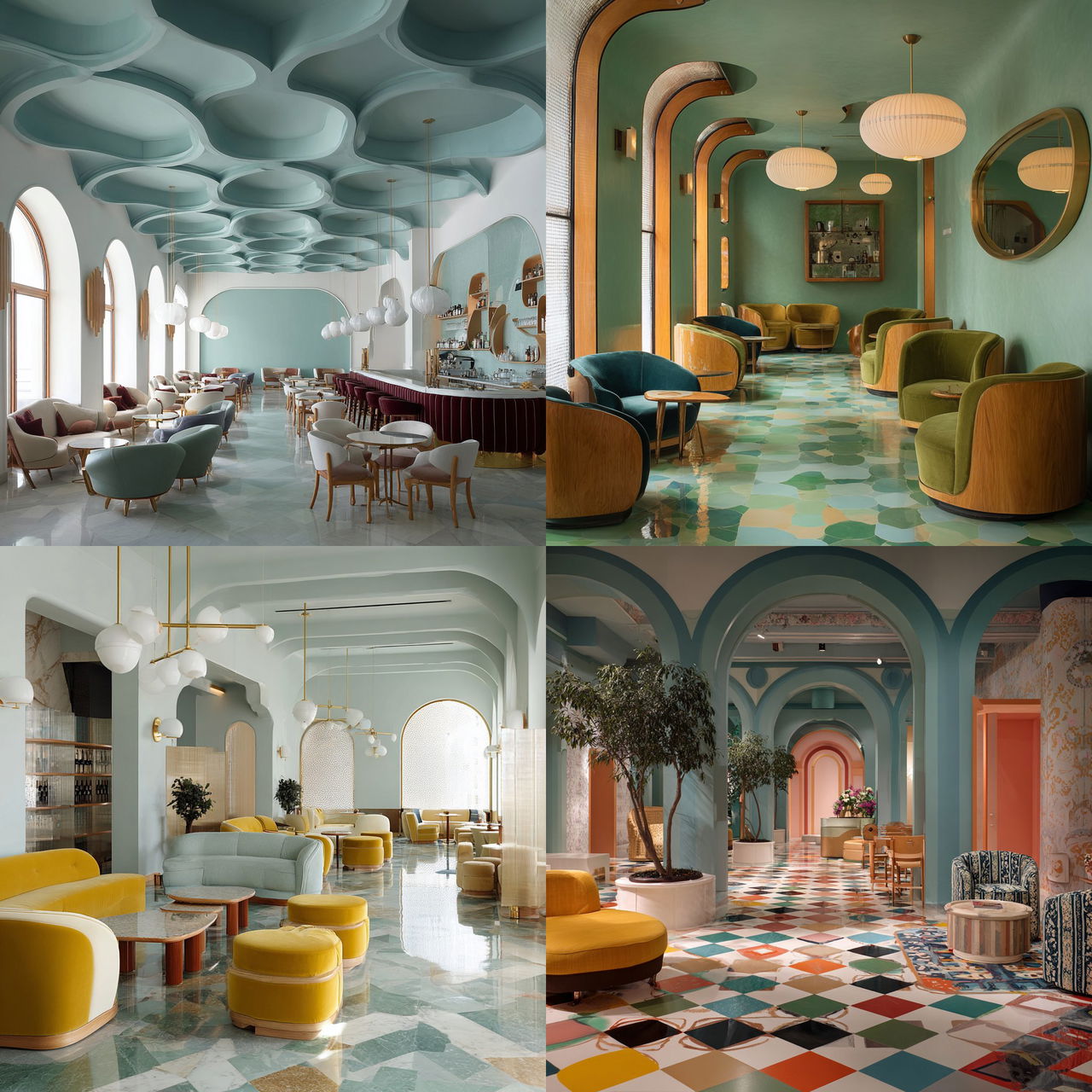 India Mahdavi style, Midjourney V7, render 1 of 4