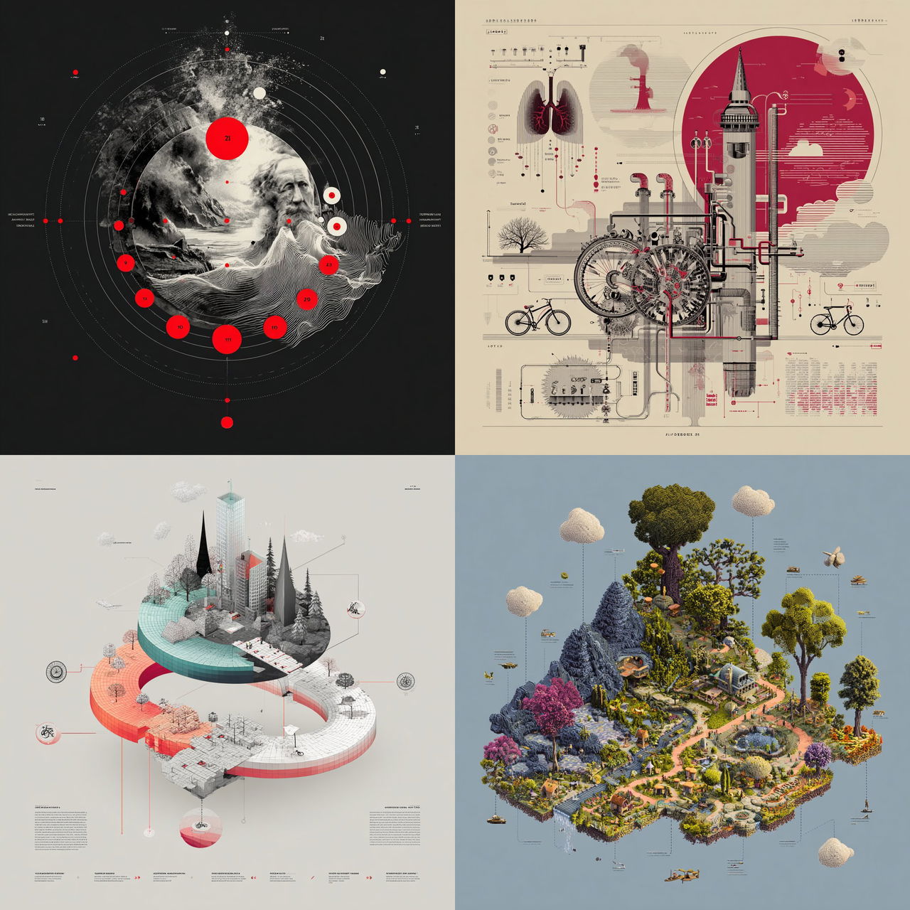 Infographic style, Midjourney V7, render 1 of 4