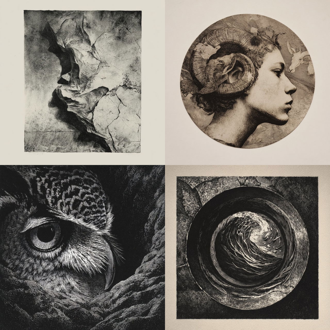 Intaglio print style, Midjourney V7, render 1 of 4