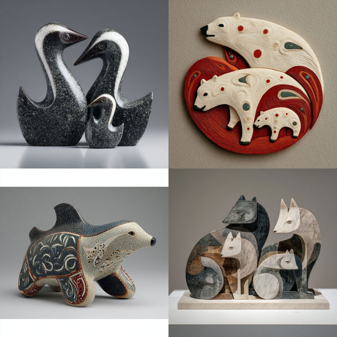 Inuit art style, Midjourney V7, render 1 of 4