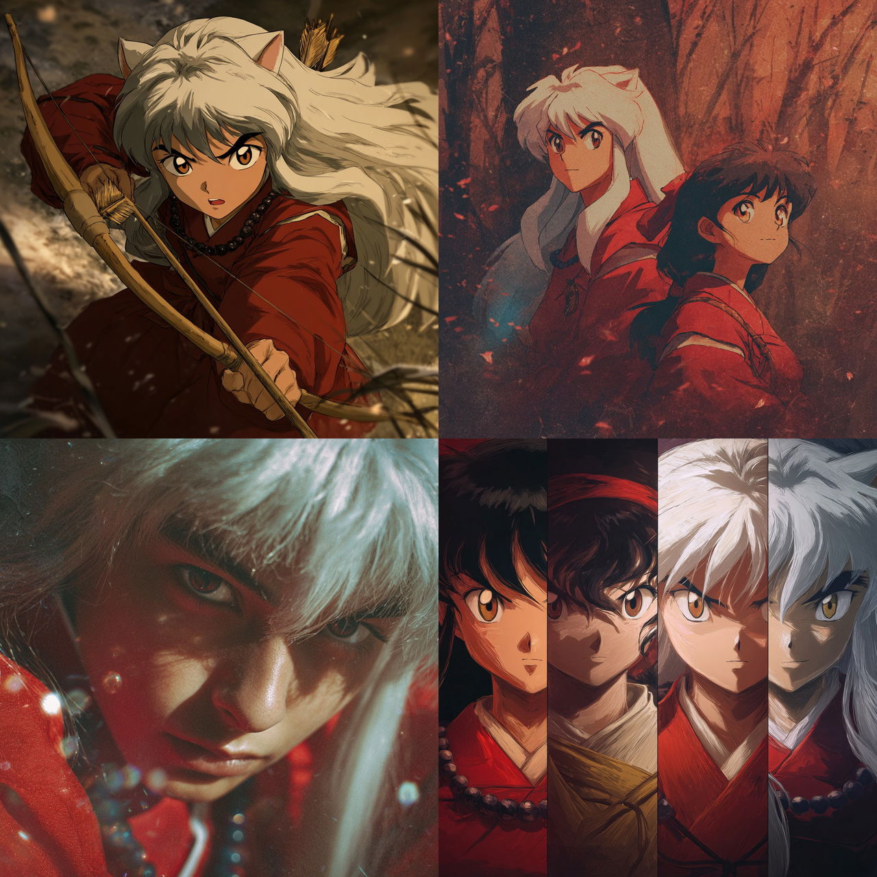 Inuyasha style, Midjourney V7, render 1 of 4