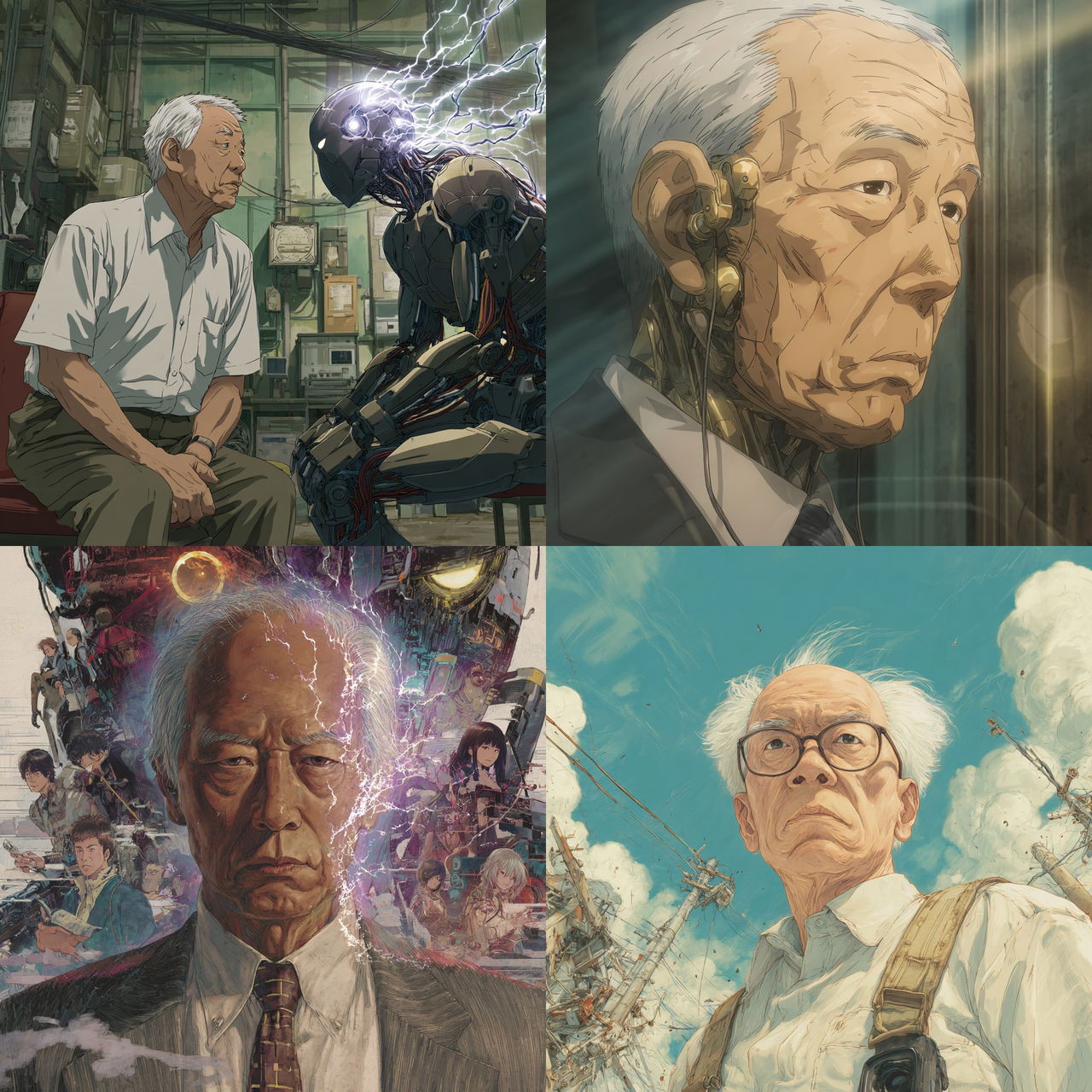 Inuyashiki style, Midjourney V7, render 1 of 4