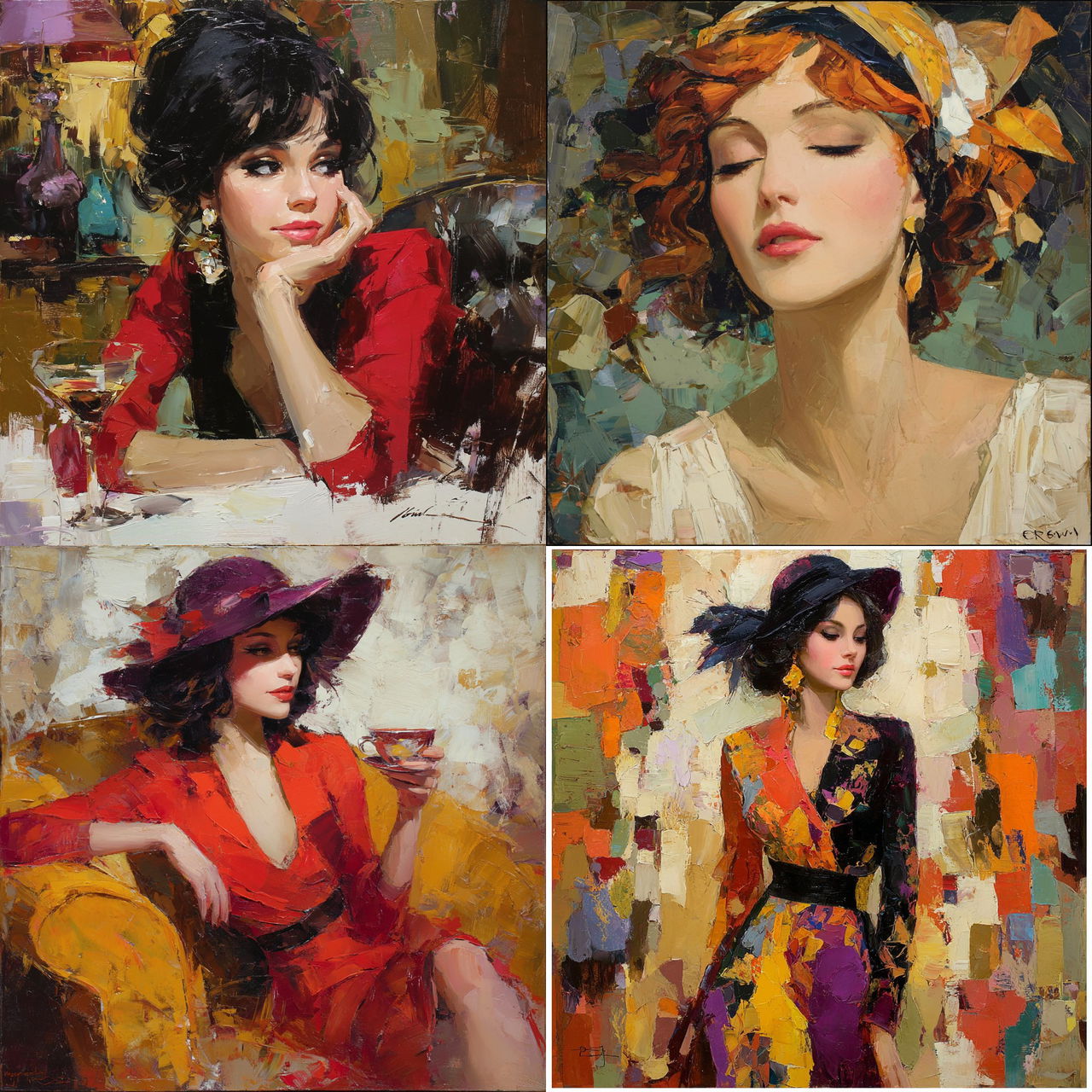 Irene Sheri Vishnevskaya style, Midjourney V7, render 1 of 4