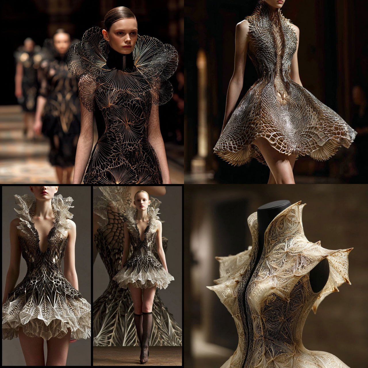 Iris van Herpen style, Midjourney V7, render 1 of 4