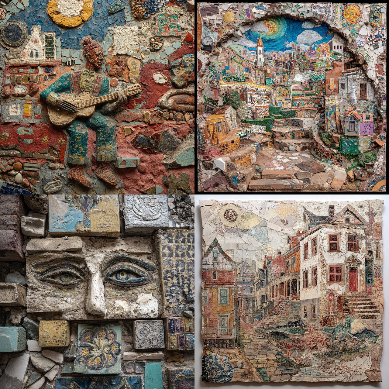 Isaiah Zagar style, Midjourney V7, render 1 of 4