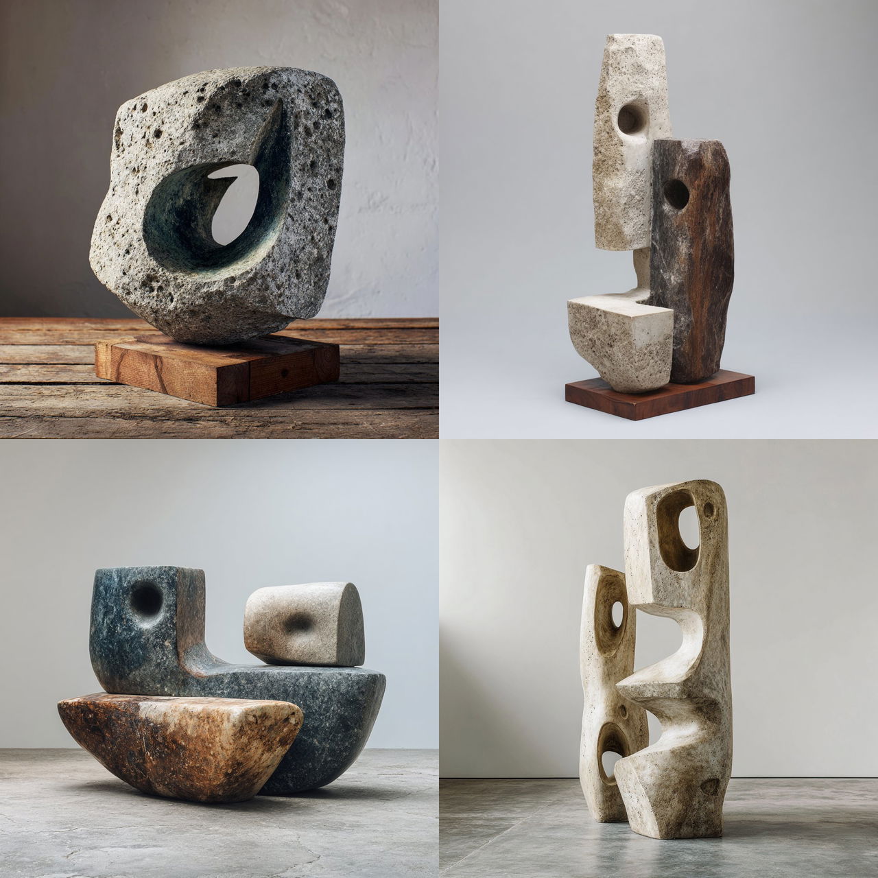 Isamu Noguchi style, Midjourney V7, render 1 of 4