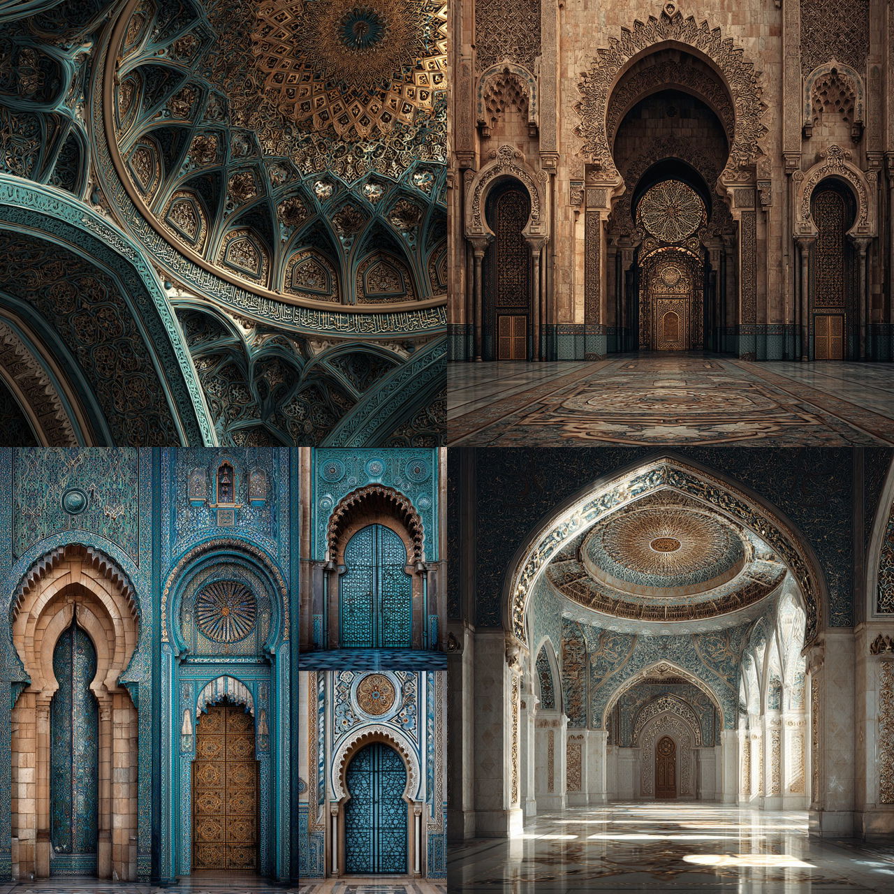 Islamic architecture style, Midjourney V7, render 1 of 4
