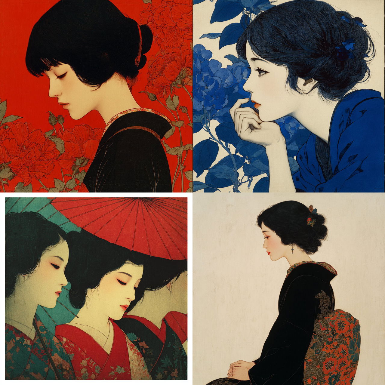 Ito Shinsui style, Midjourney V7, render 1 of 4