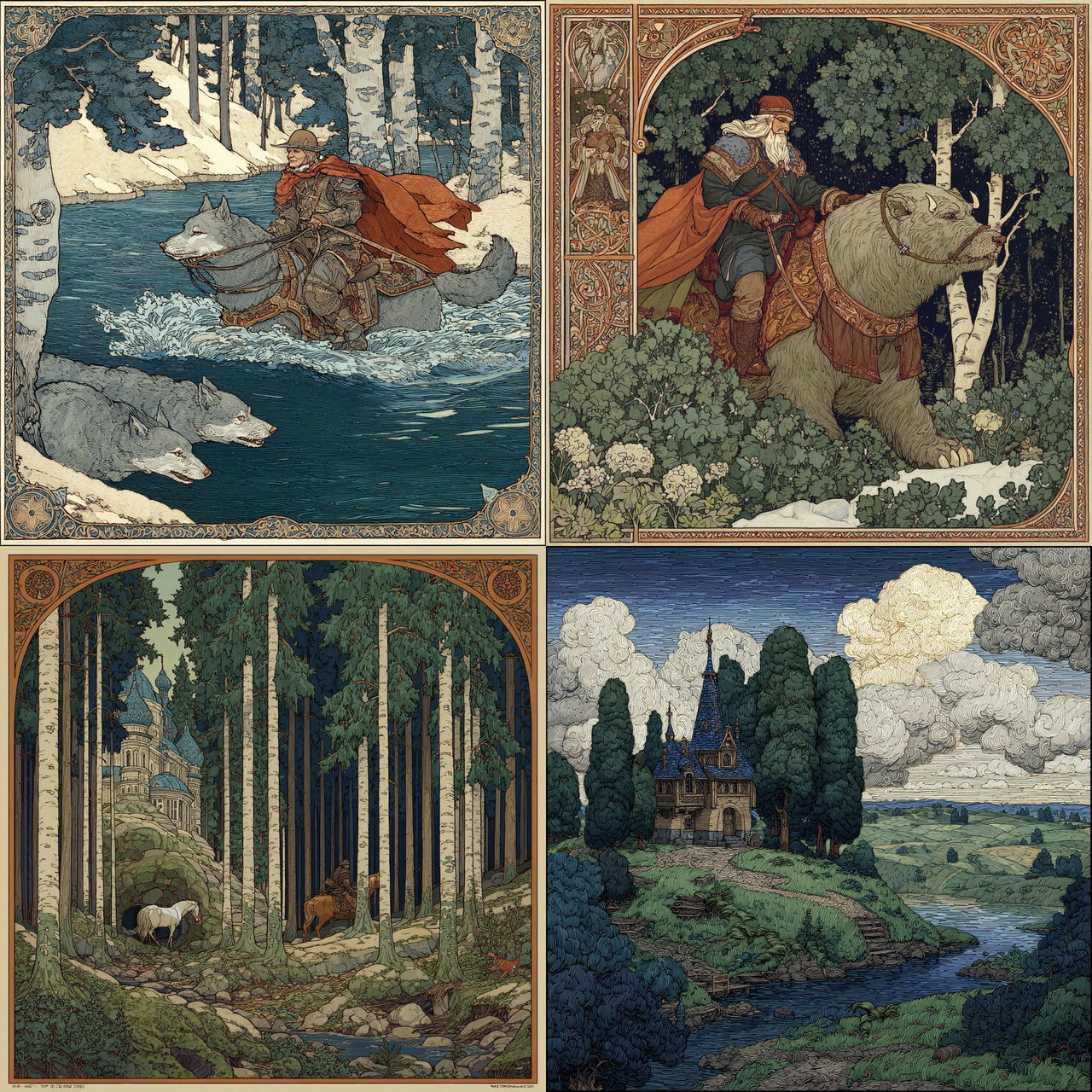 Ivan Bilibin style, Midjourney V7, render 1 of 4