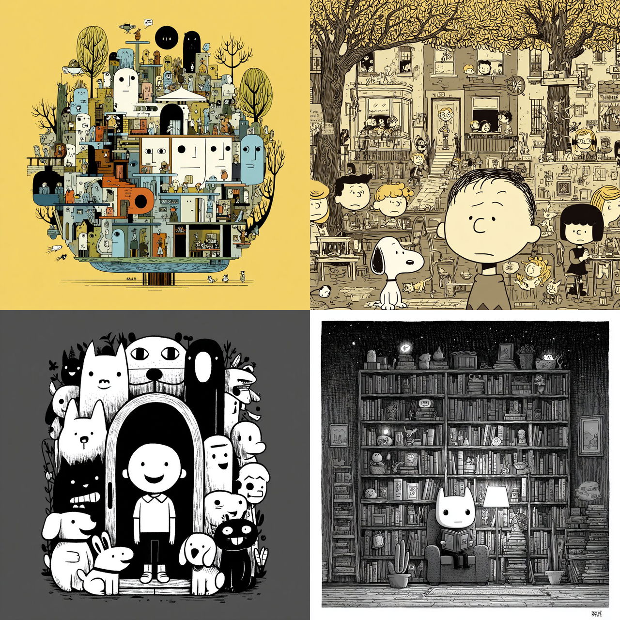 Ivan Brunetti style, Midjourney V7, render 1 of 4