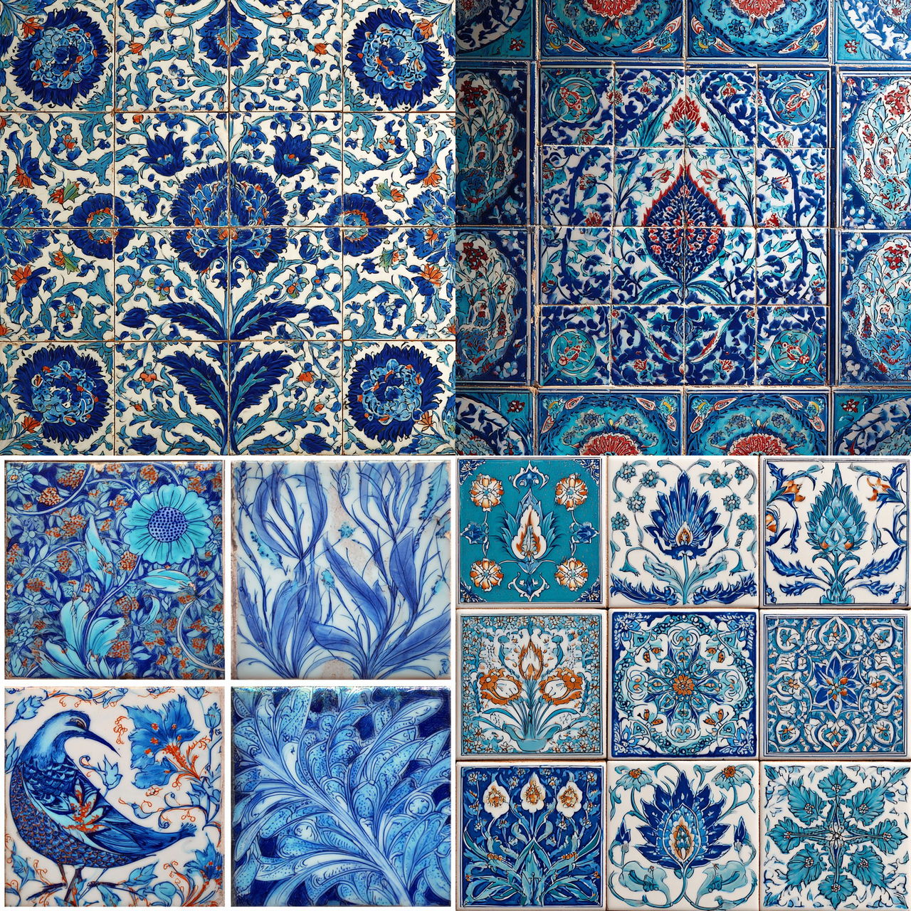 Iznik tiles style, Midjourney V7, render 1 of 4