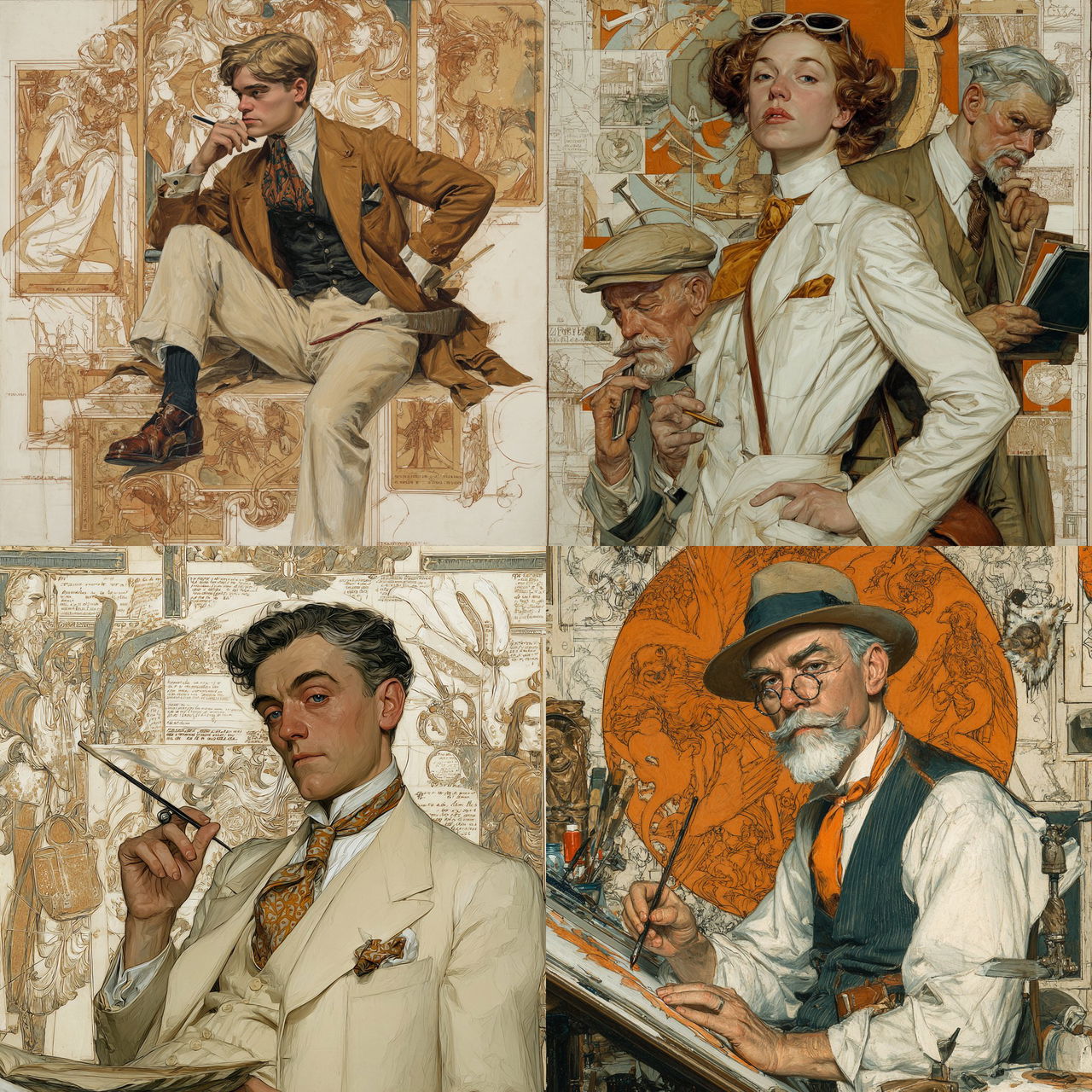J. C. Leyendecker style, Midjourney V7, render 1 of 4