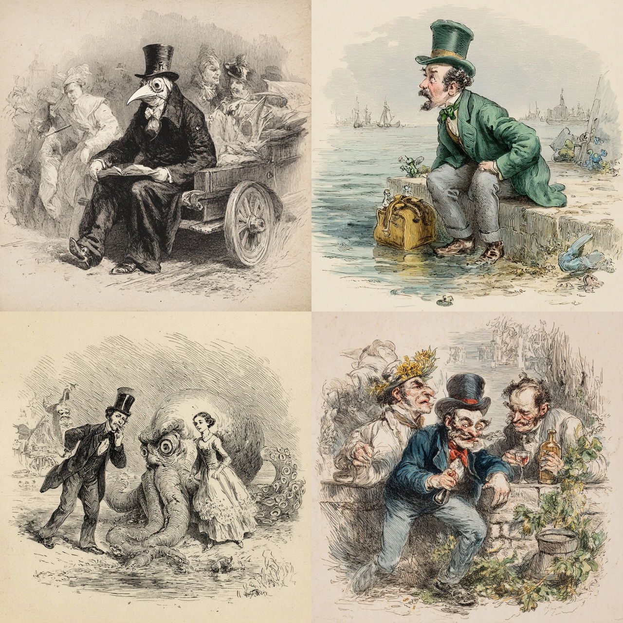 J. J. Grandville style, Midjourney V7, render 1 of 4