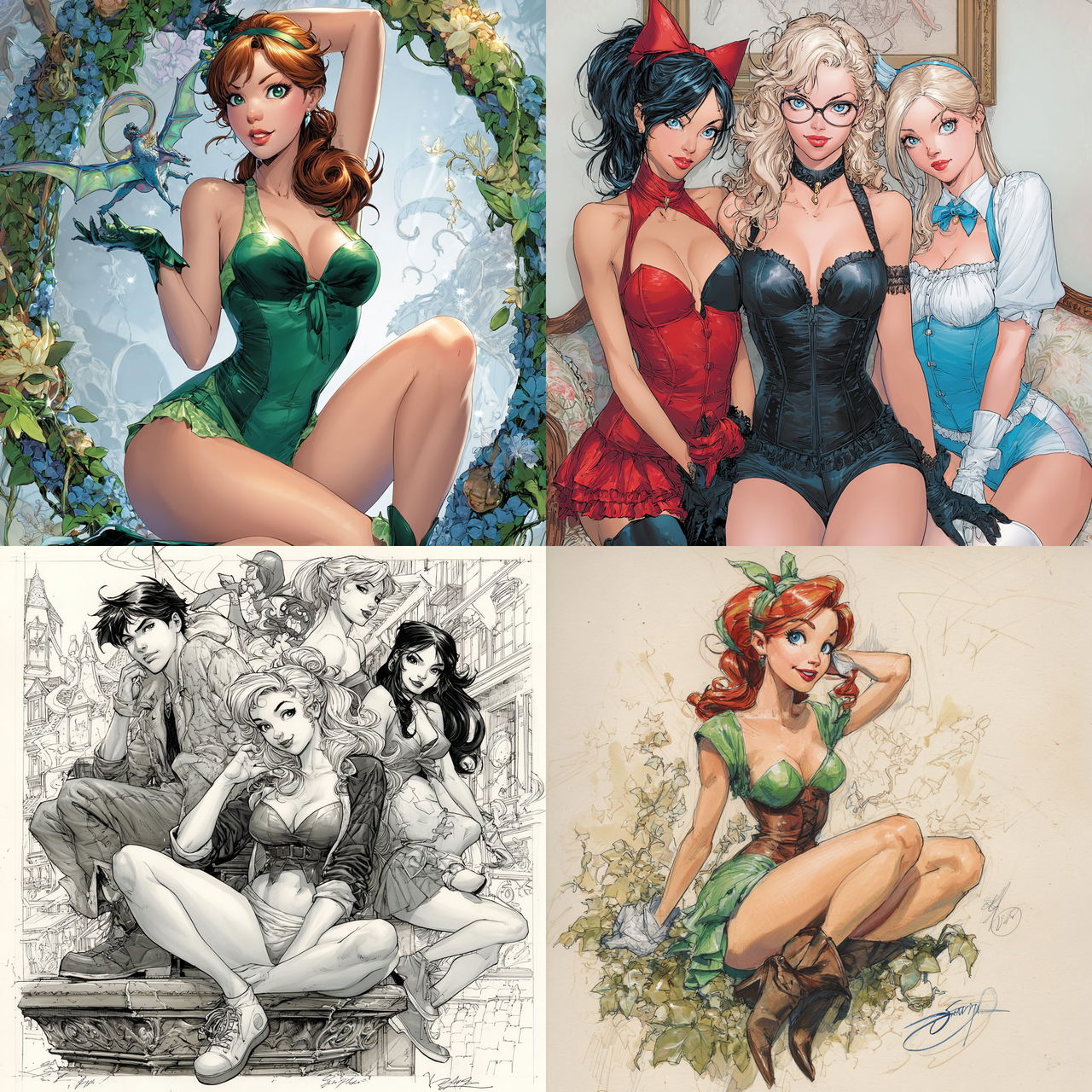 J. Scott Campbell style, Midjourney V7, render 1 of 4