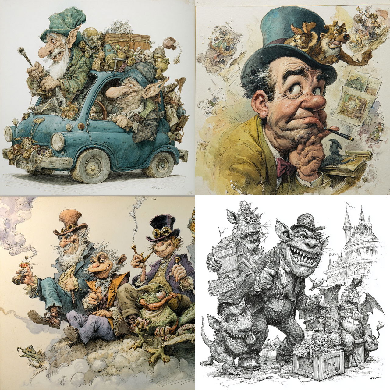 Jack Davis style, Midjourney V7, render 1 of 4