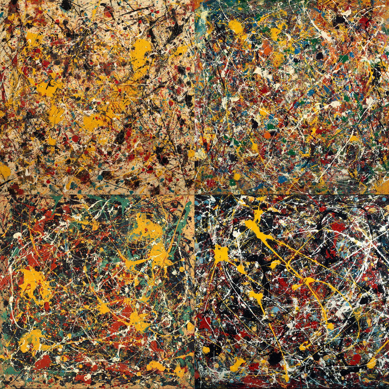 Jackson Pollock style, Midjourney V7, render 1 of 4