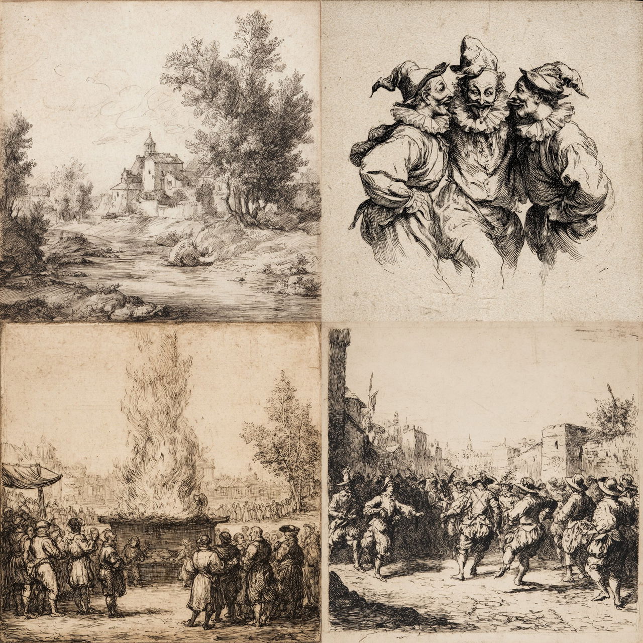 Jacques Callot style, Midjourney V7, render 1 of 4