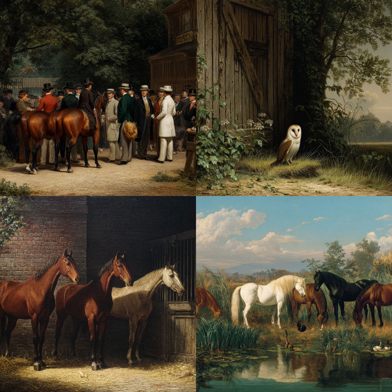 Jacques-Laurent Agasse style, Midjourney V7, render 1 of 4