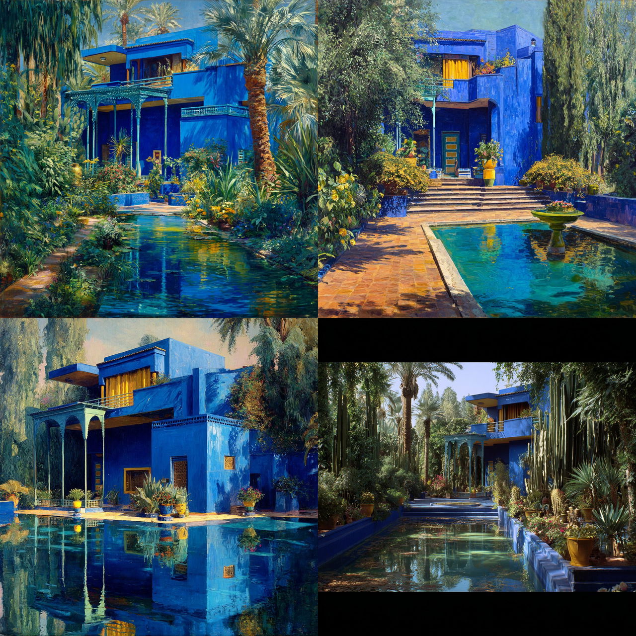 Jacques Majorelle style, Midjourney V7, render 1 of 4