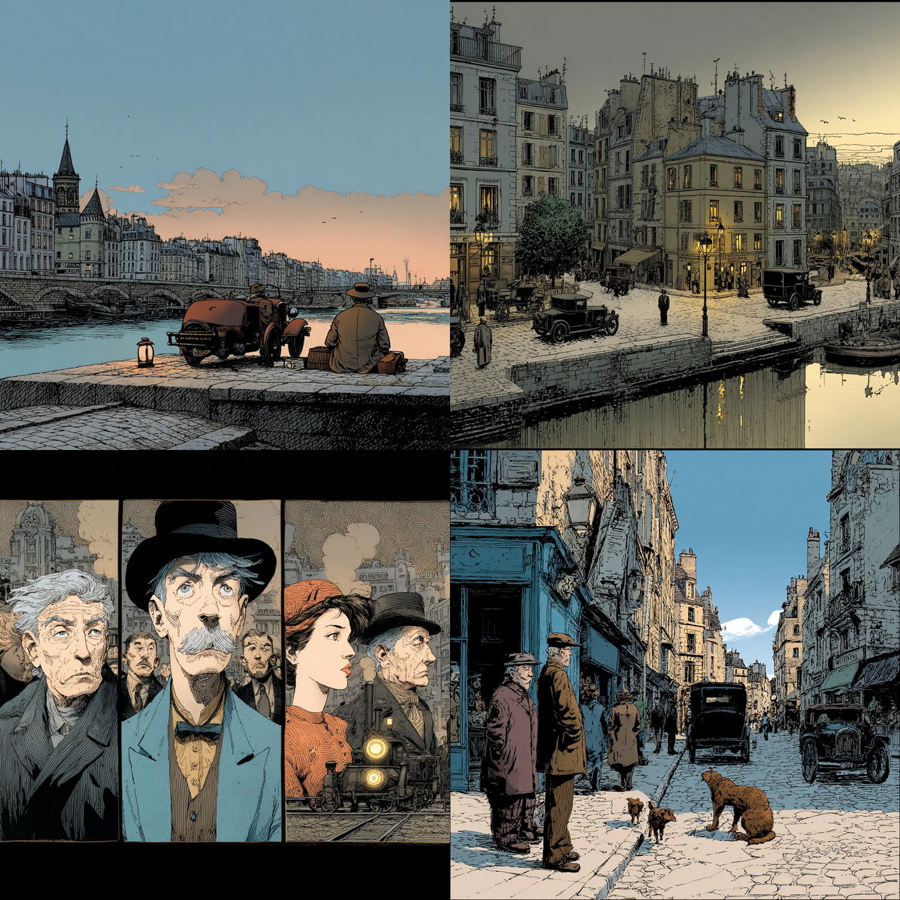 Jacques Tardi style, Midjourney V7, render 1 of 4