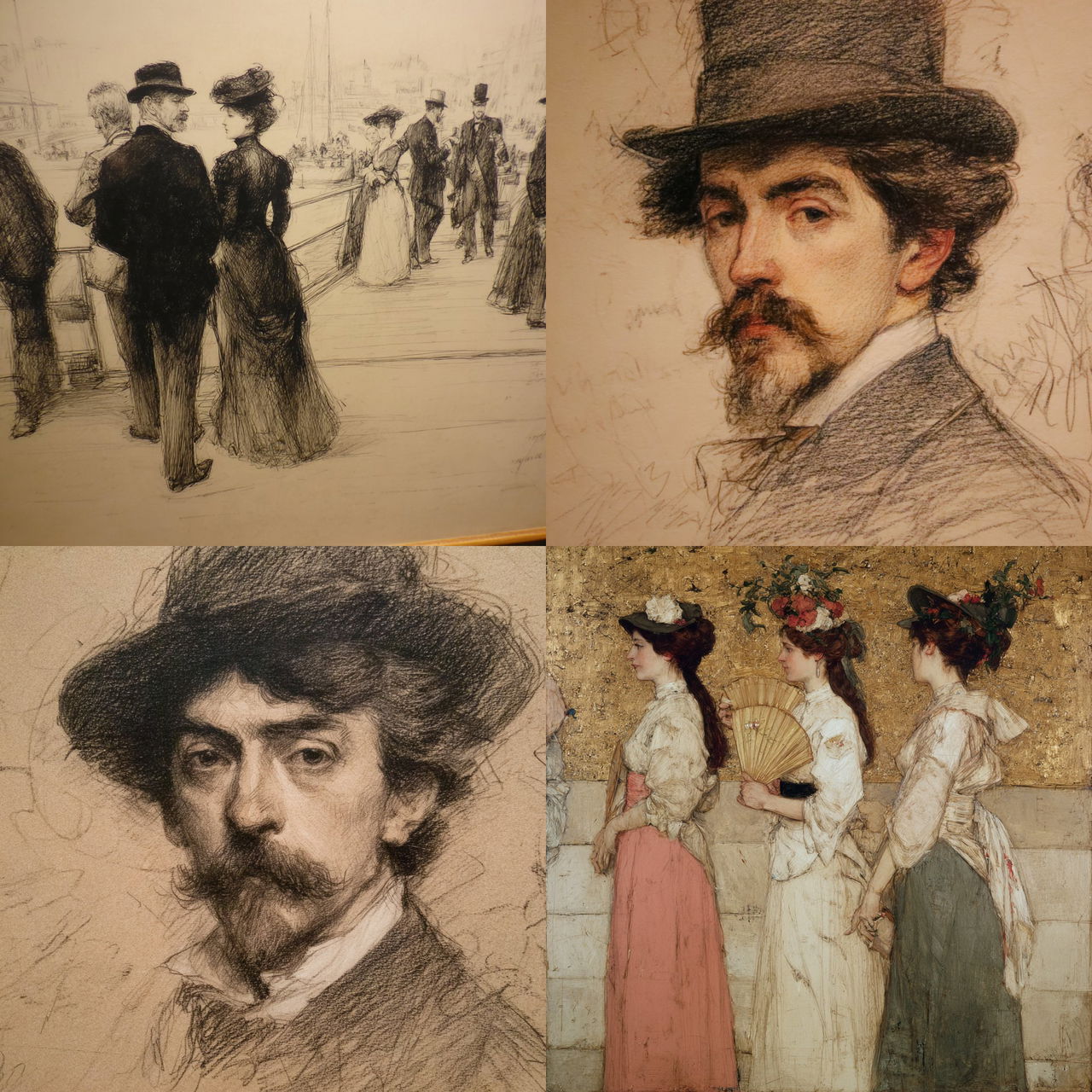 James Abbott McNeill Whistler style, Midjourney V7, render 1 of 4