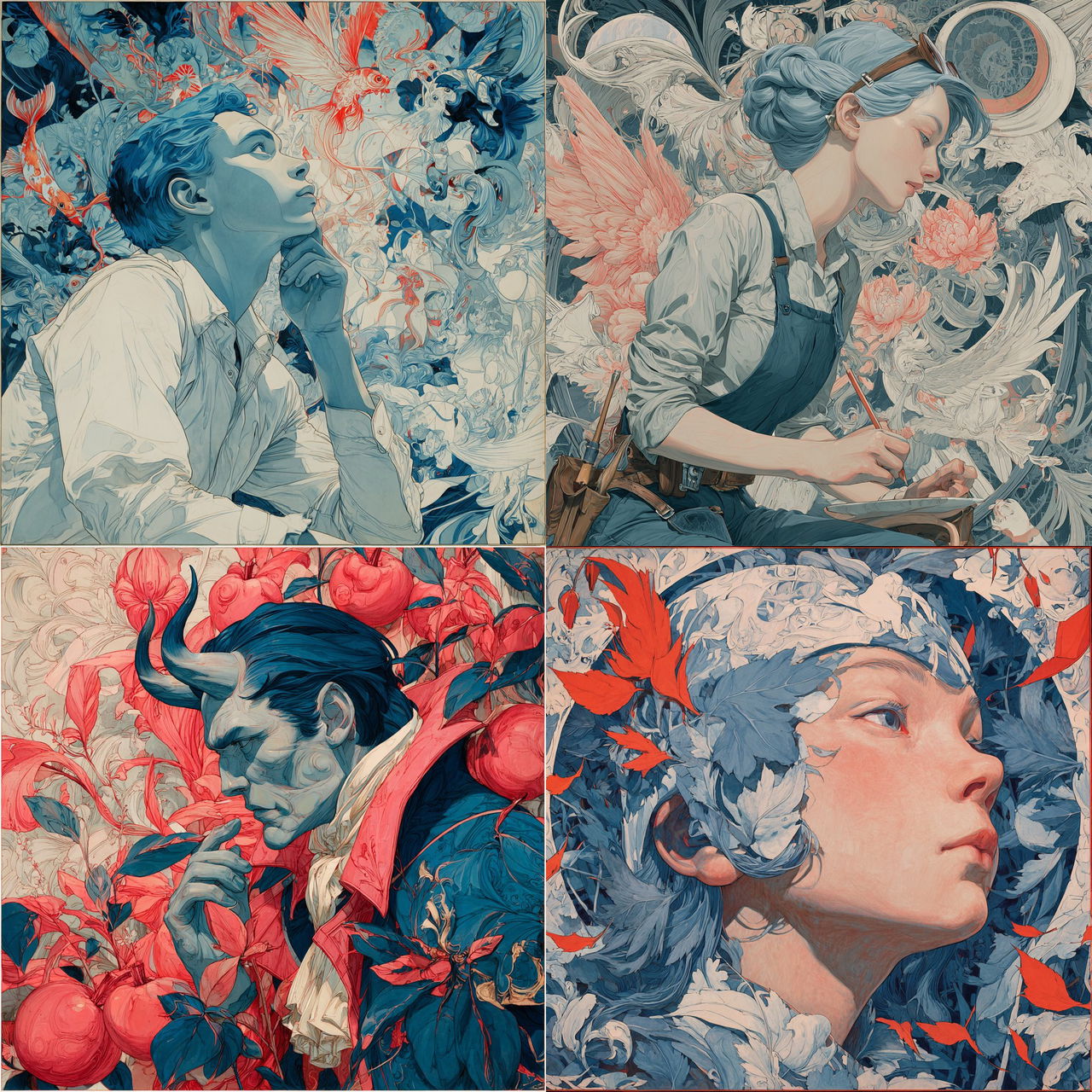 James Jean style, Midjourney V7, render 1 of 4