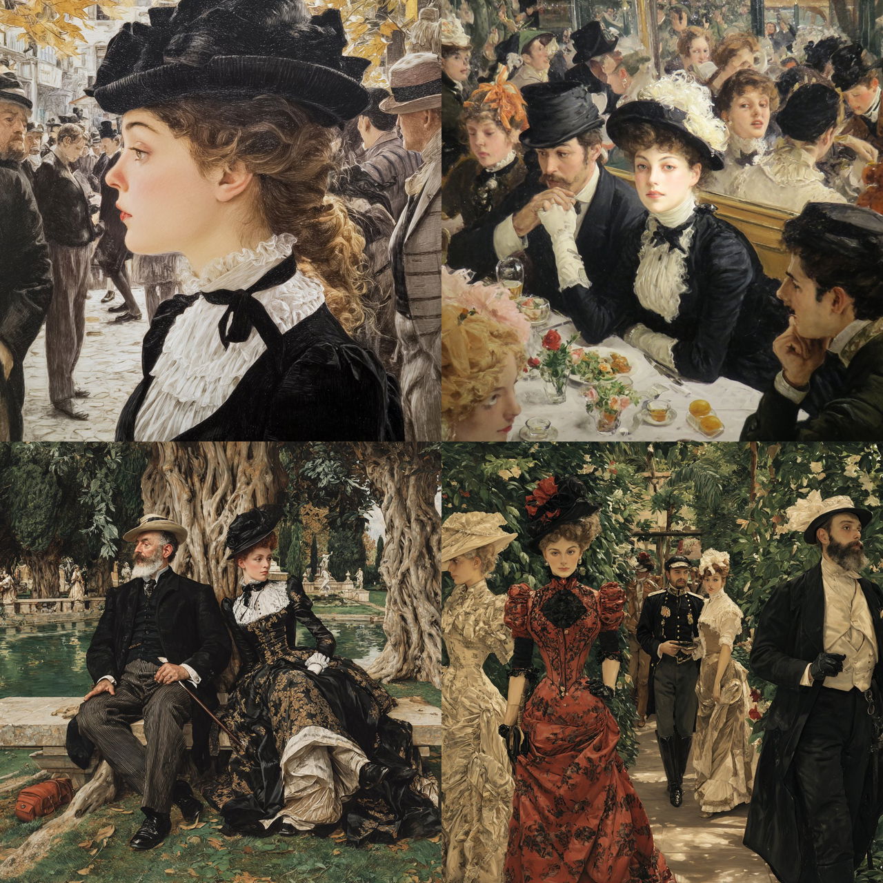 James Tissot style, Midjourney V7, render 1 of 4