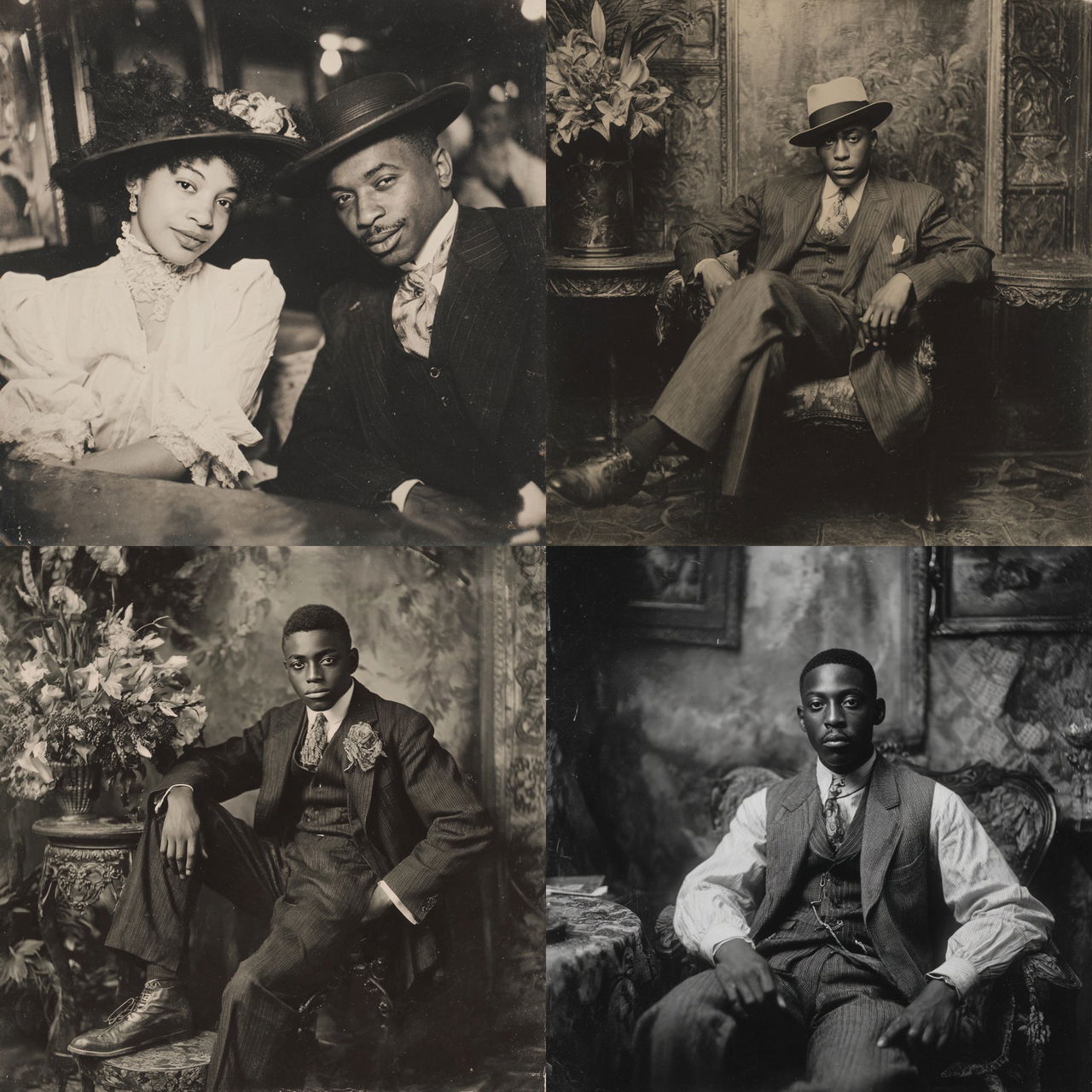 James Van Der Zee style, Midjourney V7, render 1 of 4