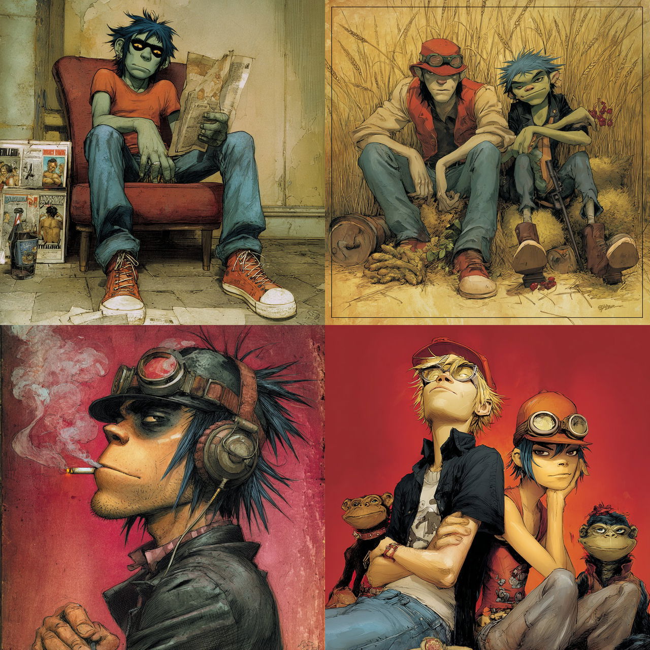 Jamie Hewlett style, Midjourney V7, render 1 of 4
