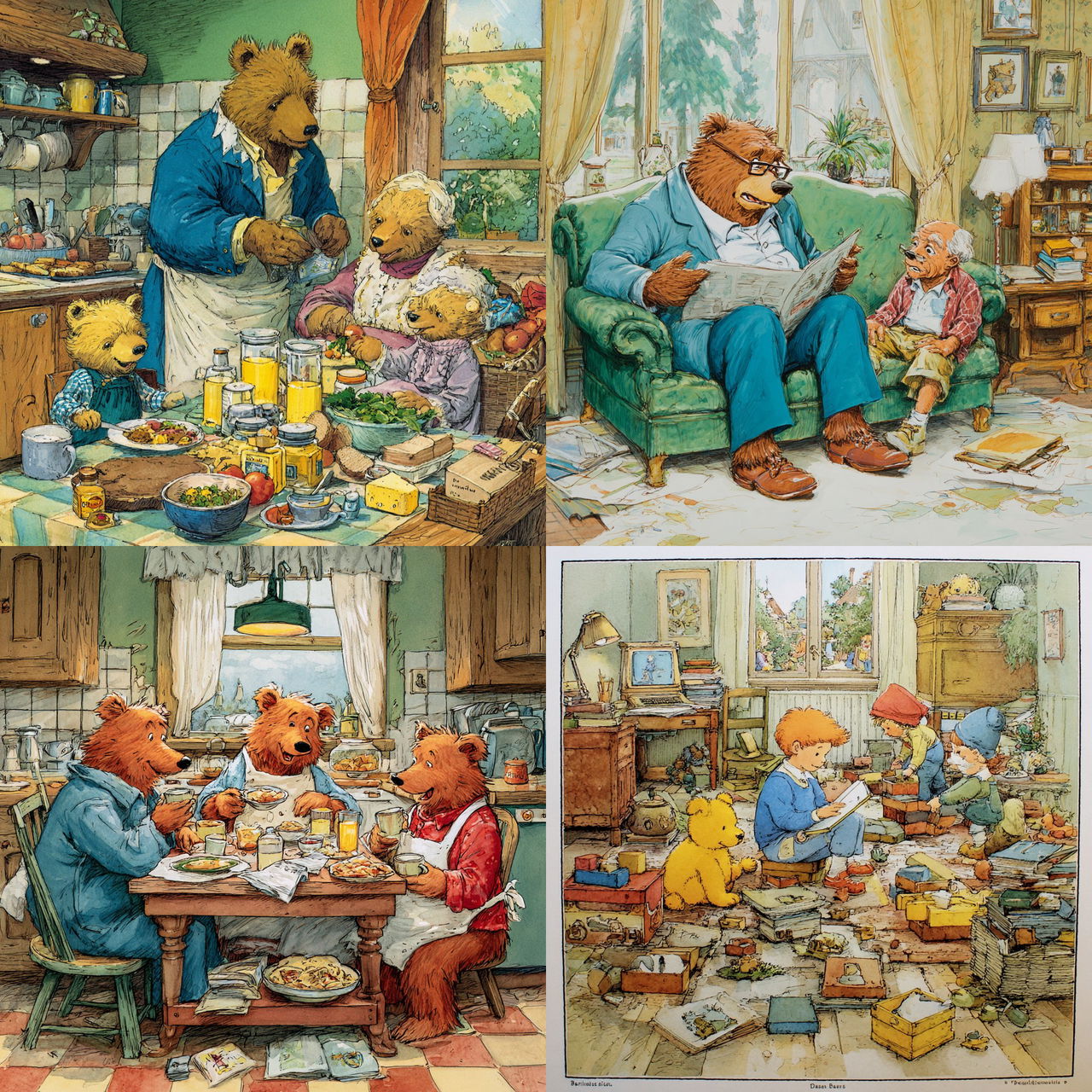 Jan Berenstain style, Midjourney V7, render 1 of 4