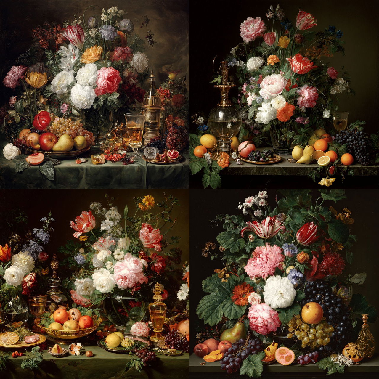 Jan Davidsz de Heem style, Midjourney V7, render 1 of 4